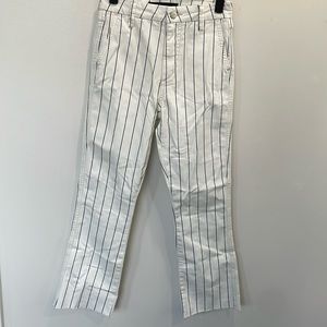 NWT Joe’s jeans off white cream blue striped 70’s high waist pants. Size 24